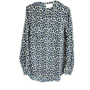 3.1 Philip Lim Silk Top size 6 Animal Print Shirt Long Sleeve